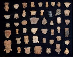 Collection'S di 48 antiche teste e busti in ceramica Pre-Columbian costruiti a mano