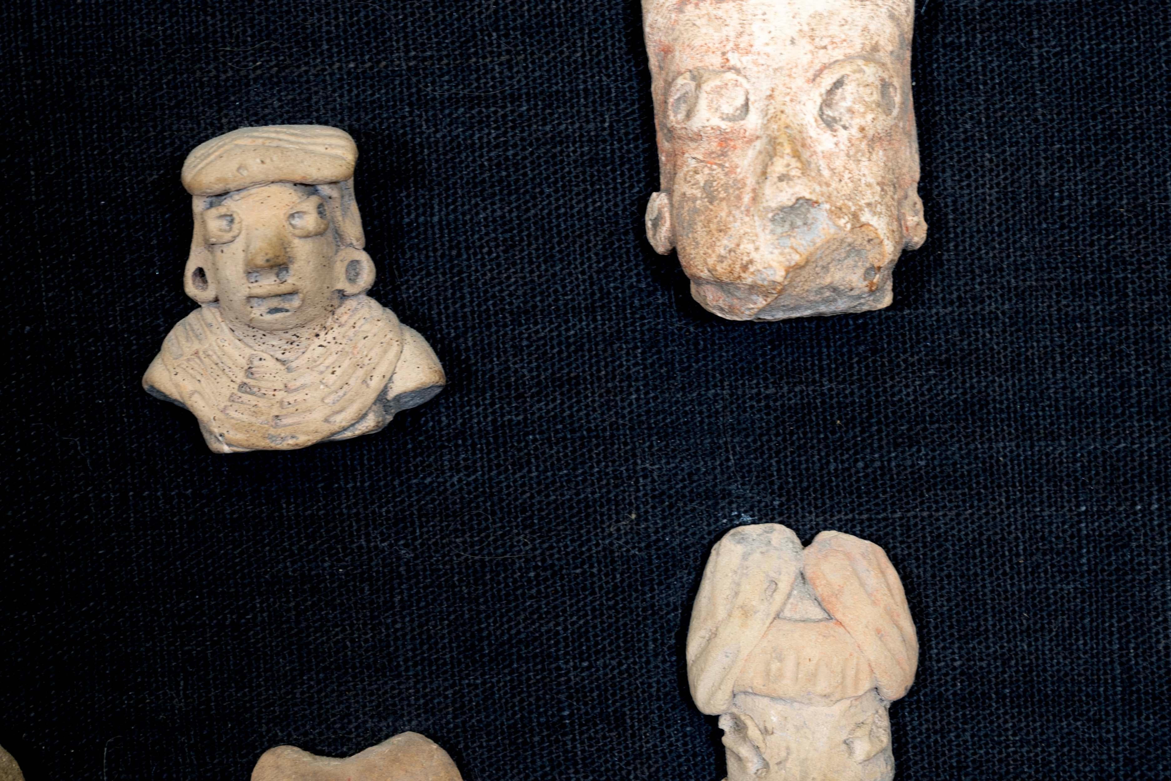 18th Century and Earlier Collection of 48 Antique Pre-Columbian Hand-Built Pottery Heads & Bust Artifacts