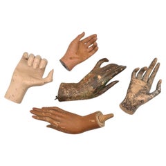Collection Of 5 Antique Mannequin Hands