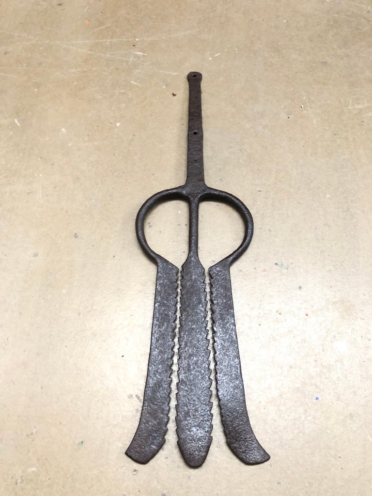 Collection of 5 Antique Wrought Iron Eel Forks For Sale at 1stDibs