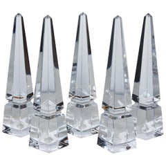 Collection of 5 Baccarat Crystal Obelisks