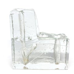 Collection of 5 Ice Block Glass "Solifleur" Vases, German, 1960s