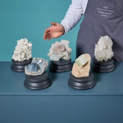 Collection of 5 Mineral Crystals Including Celestite Quartz & Green Apophyllite