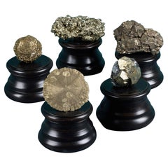 Colección de 5 Especímenes Minerales de Pirita Natural