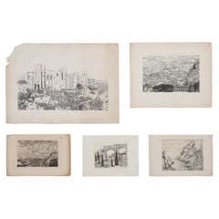 Collection of (5) Old French Lithographs 
