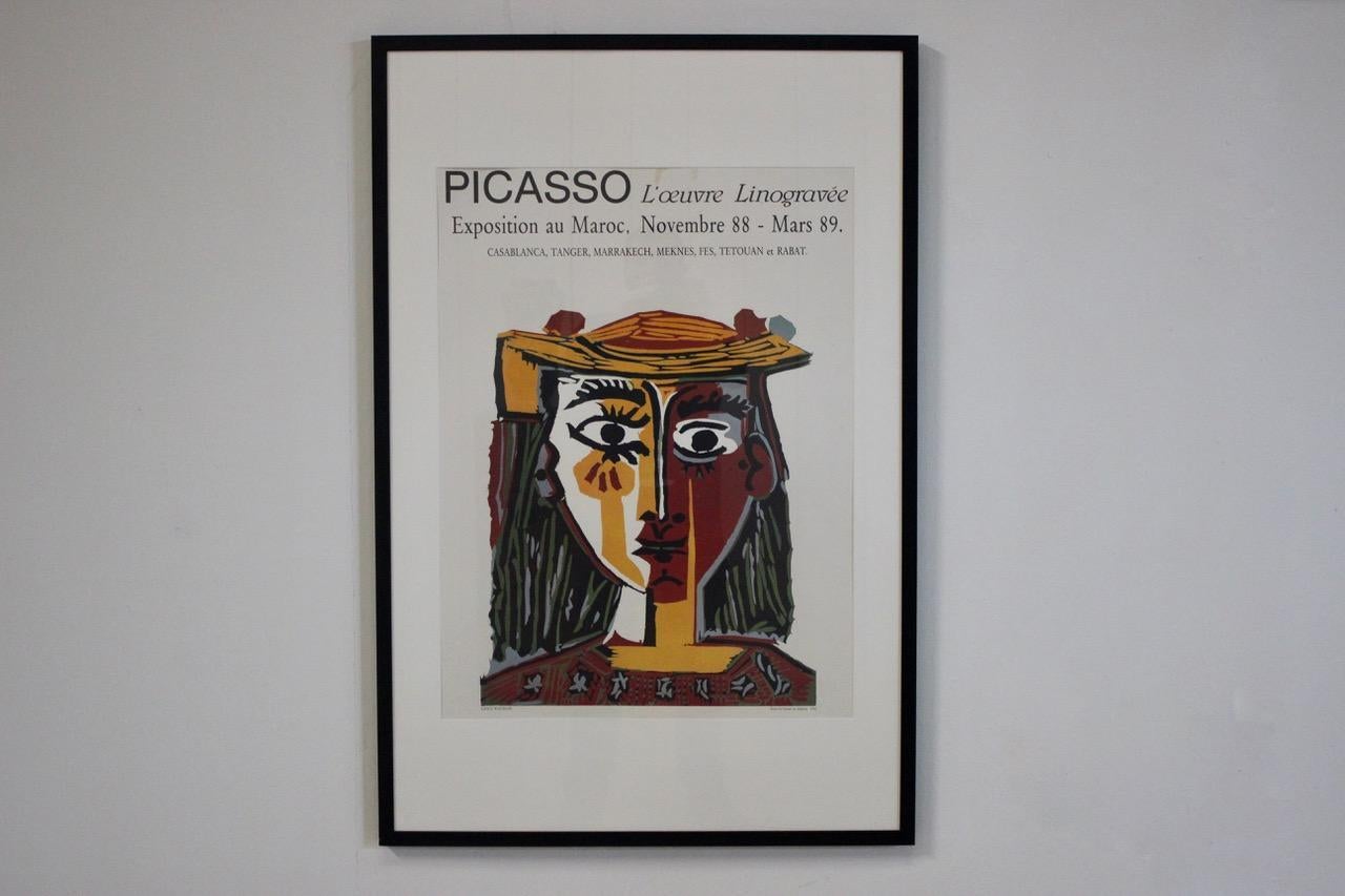 French Collection of 5 Original Picasso Framed Posters Dating from 1956-1990 For Sale