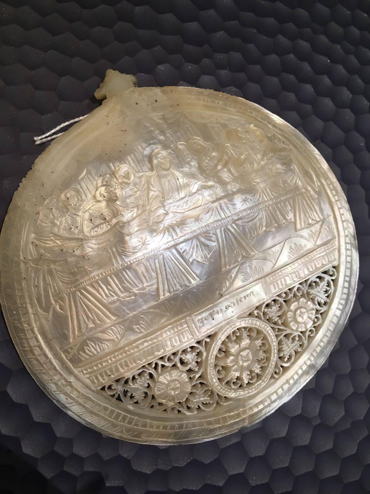 carved mother of pearl shell