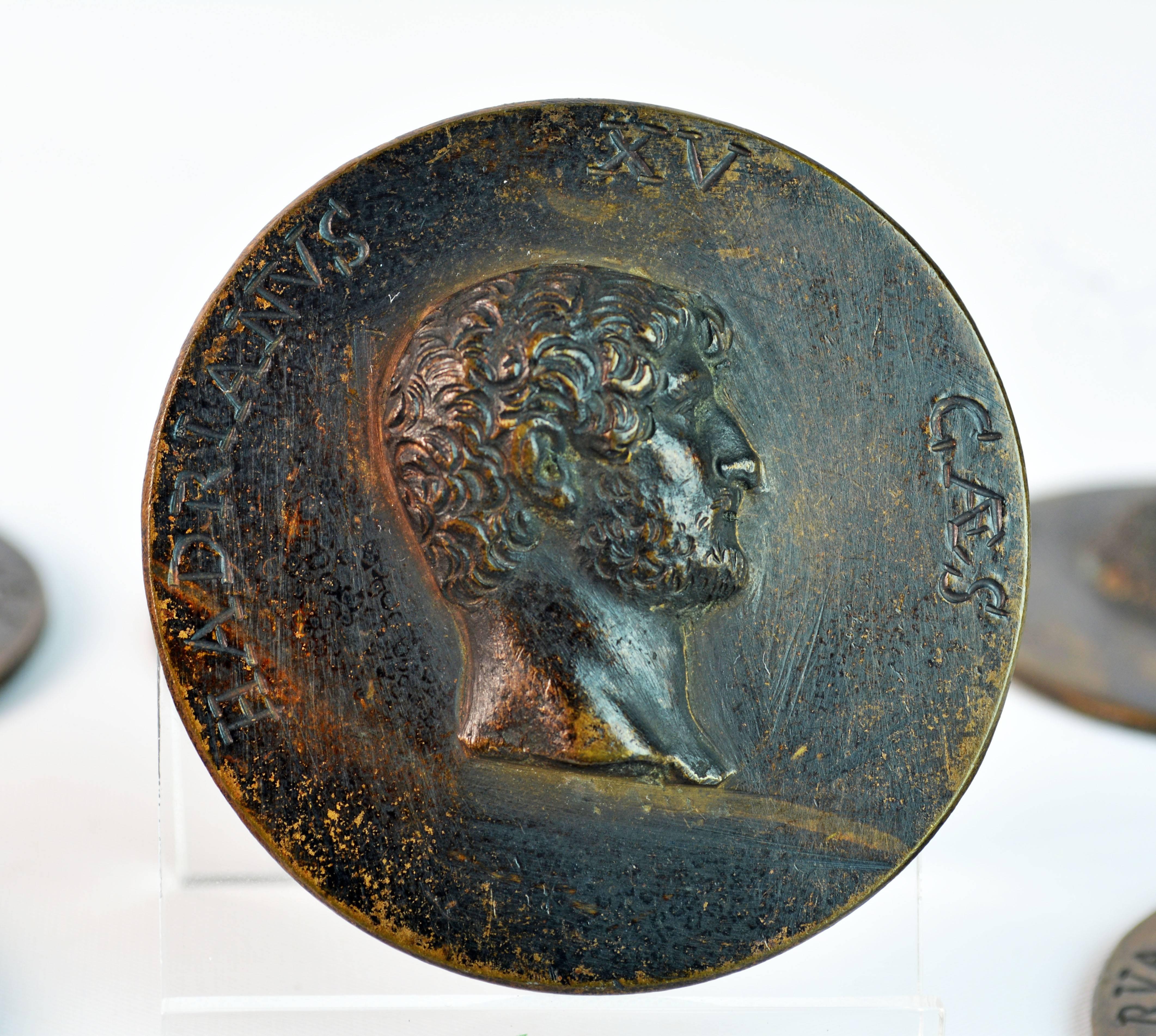 Italian Collection of 50 18th Century Roman Emperor and Aristocracy Bronze Medallions 
