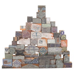 Antique Collection of 55 Typeset Advertising Print Blocks, C.1940