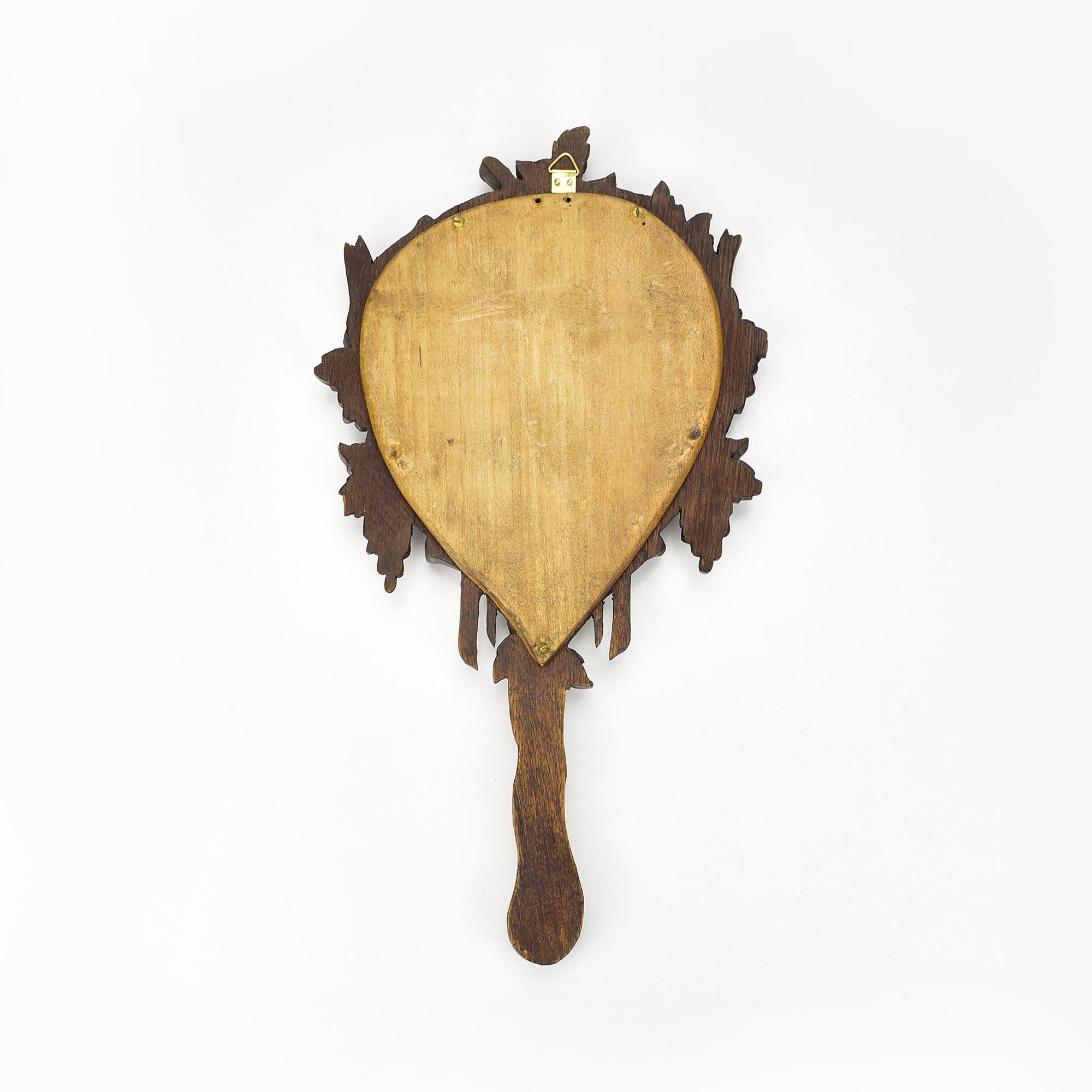 Collection of 6 Antique Hand-Carved Wood Vanity Mirrors Brienz Black Forest For Sale 6
