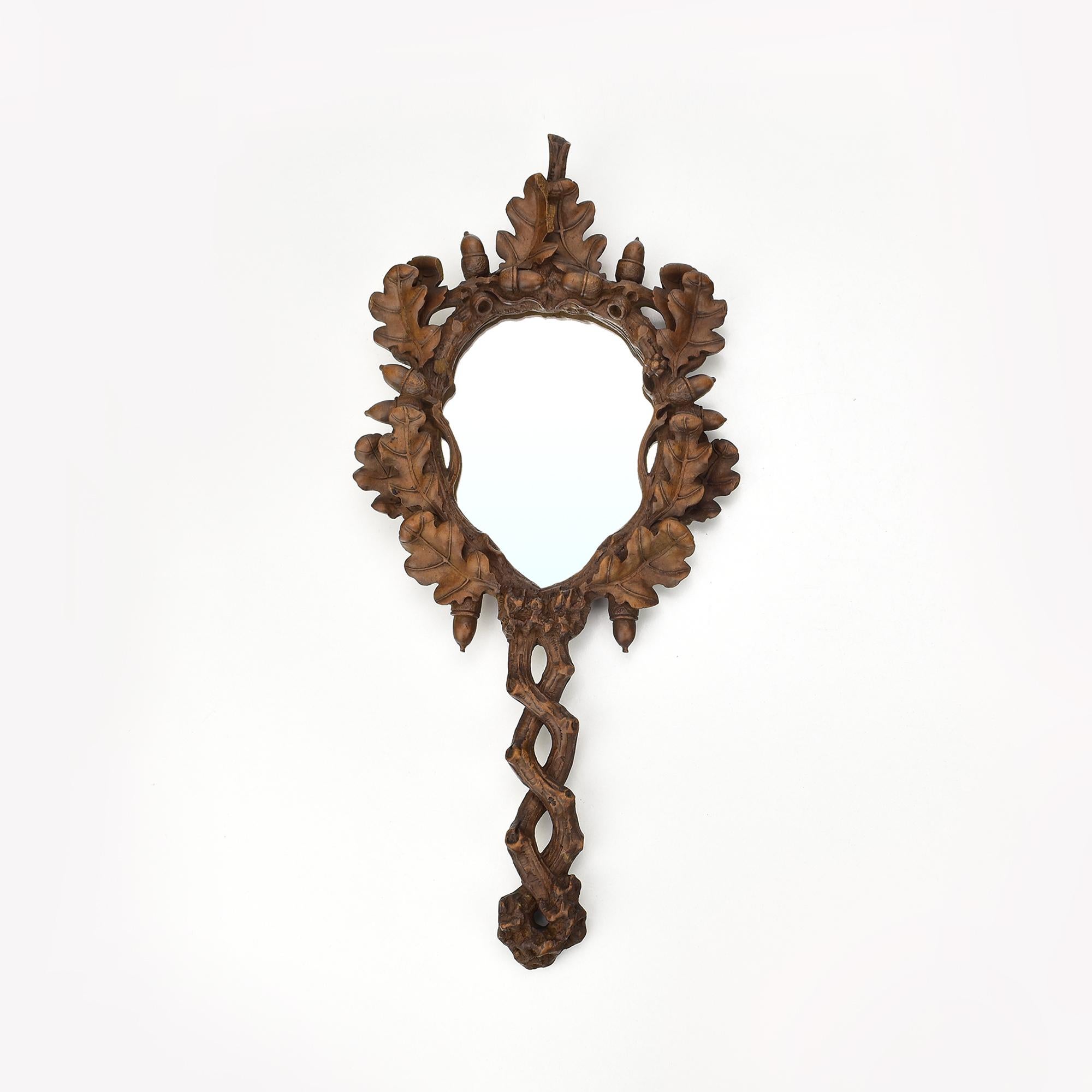 Collection of 6 Antique Hand-Carved Wood Vanity Mirrors Brienz Black Forest For Sale 7