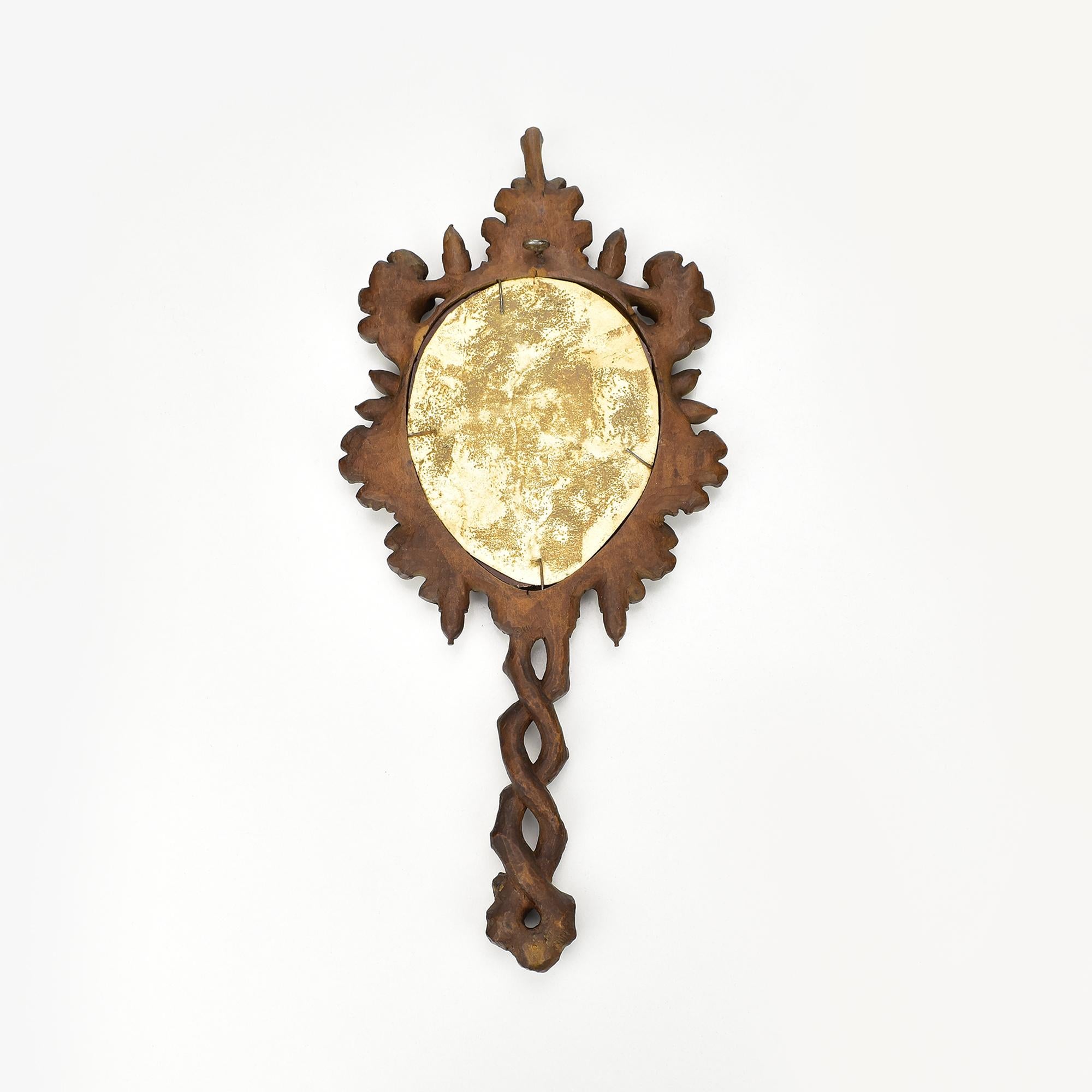 Collection of 6 Antique Hand-Carved Wood Vanity Mirrors Brienz Black Forest For Sale 8