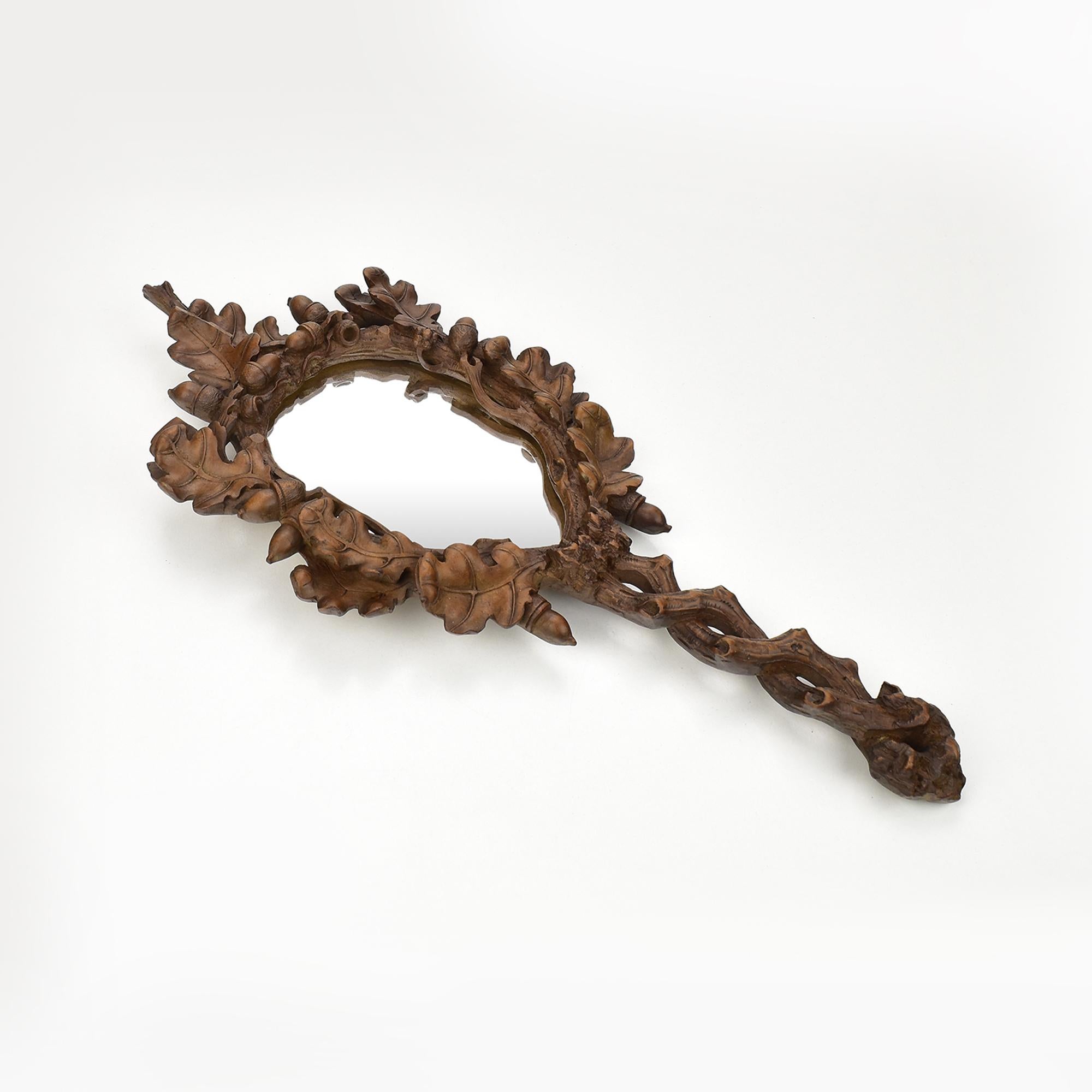 Collection of 6 Antique Hand-Carved Wood Vanity Mirrors Brienz Black Forest For Sale 9