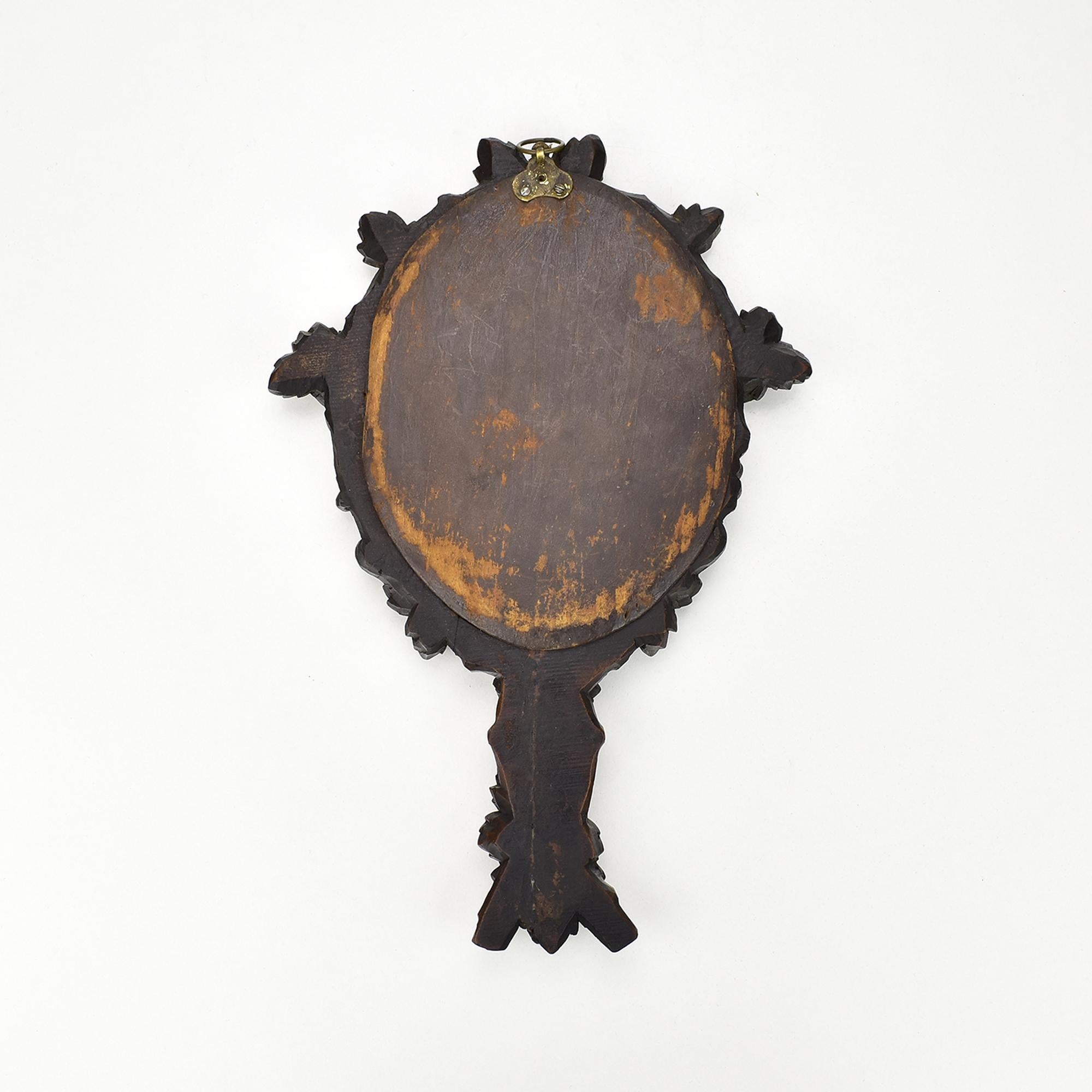 Collection of 6 Antique Hand-Carved Wood Vanity Mirrors Brienz Black Forest For Sale 4
