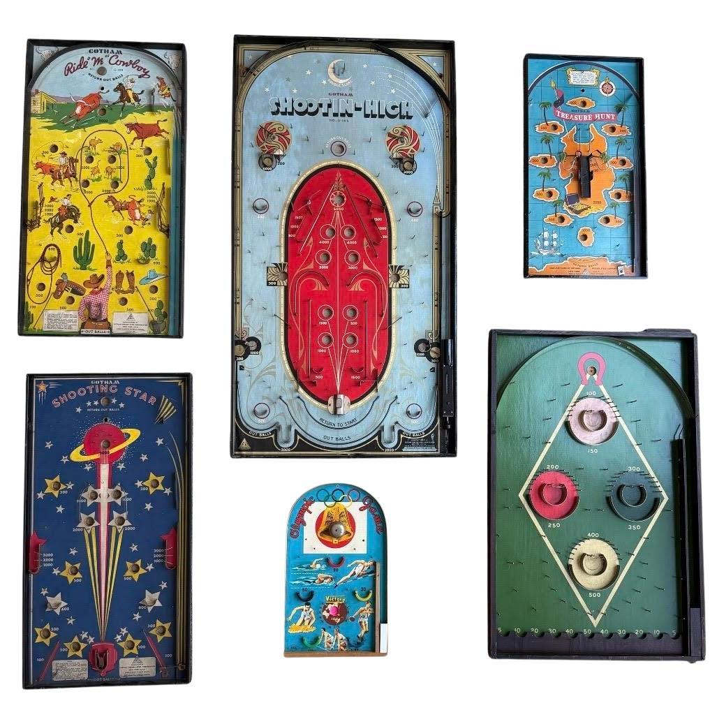 Collection Of 6 Antique Pinball Games