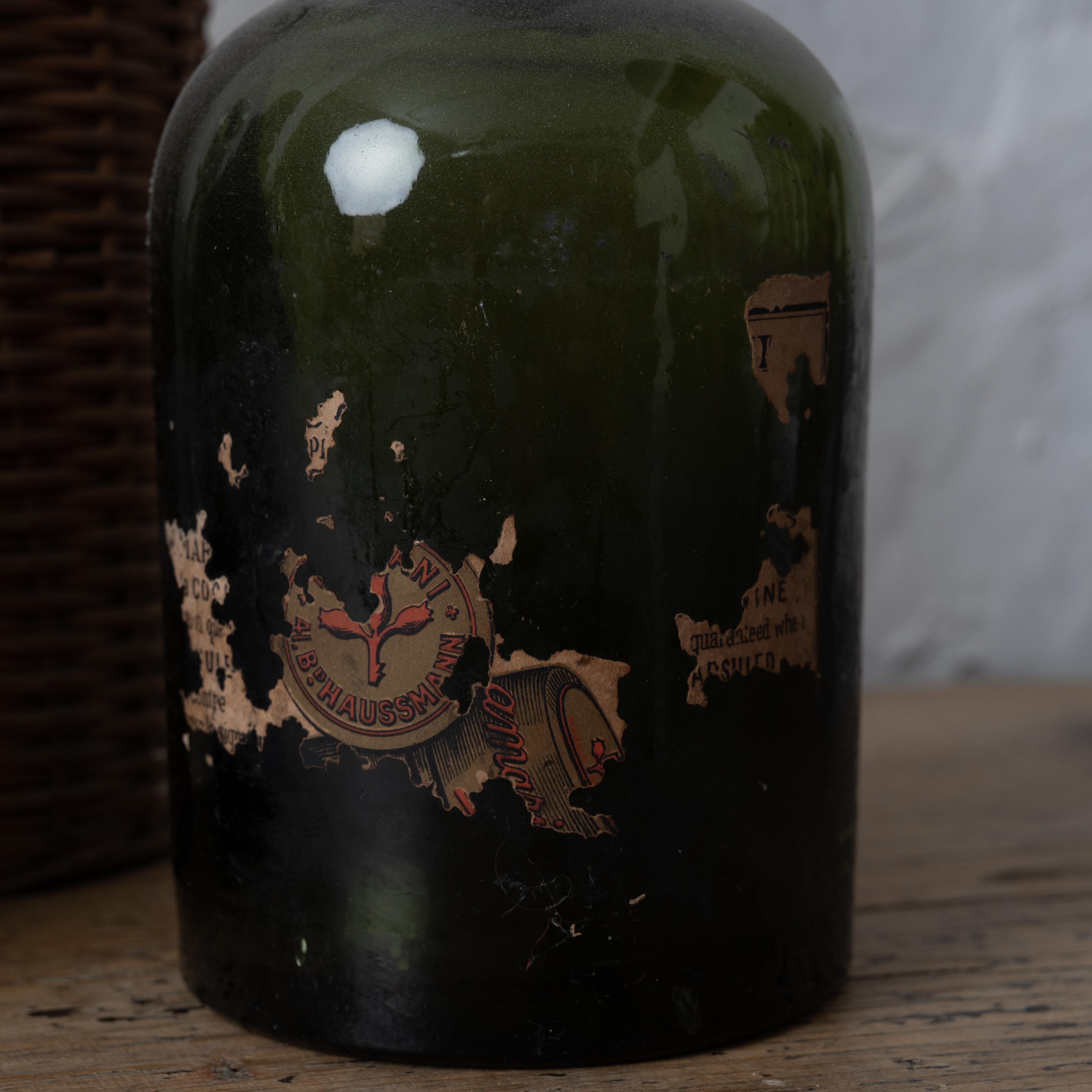 Collection of 6 Antique Wine Bottles - Coca Mariani, Woven Wicker - Savannah, Ga For Sale 1