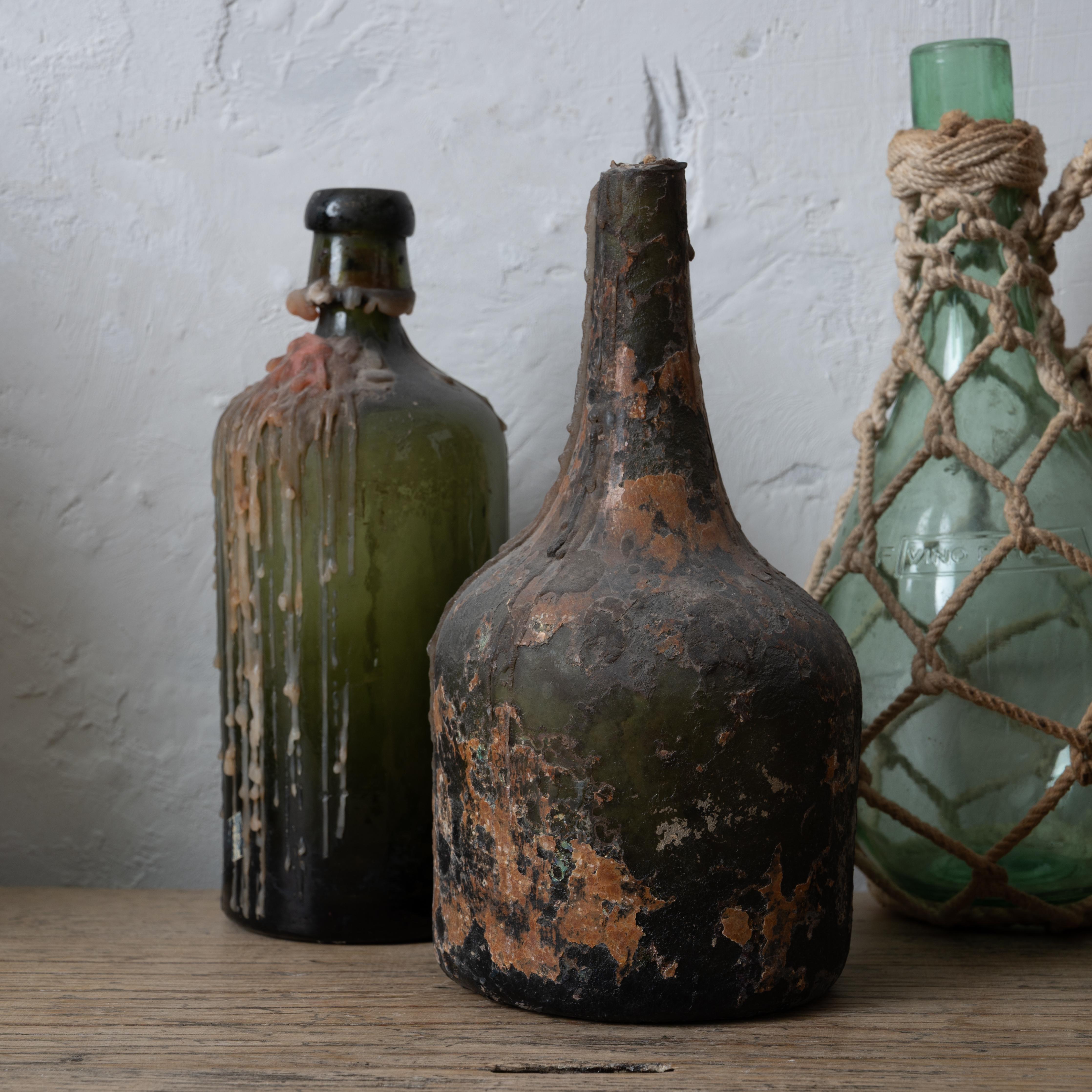 Collection of 6 Antique Wine Bottles - Coca Mariani, Woven Wicker - Savannah, Ga For Sale 4