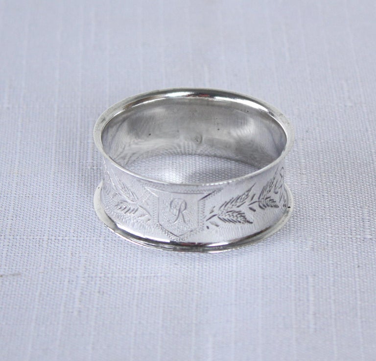 Collection of 6 Assorted English Hallmarked Napkin Rings For Sale at