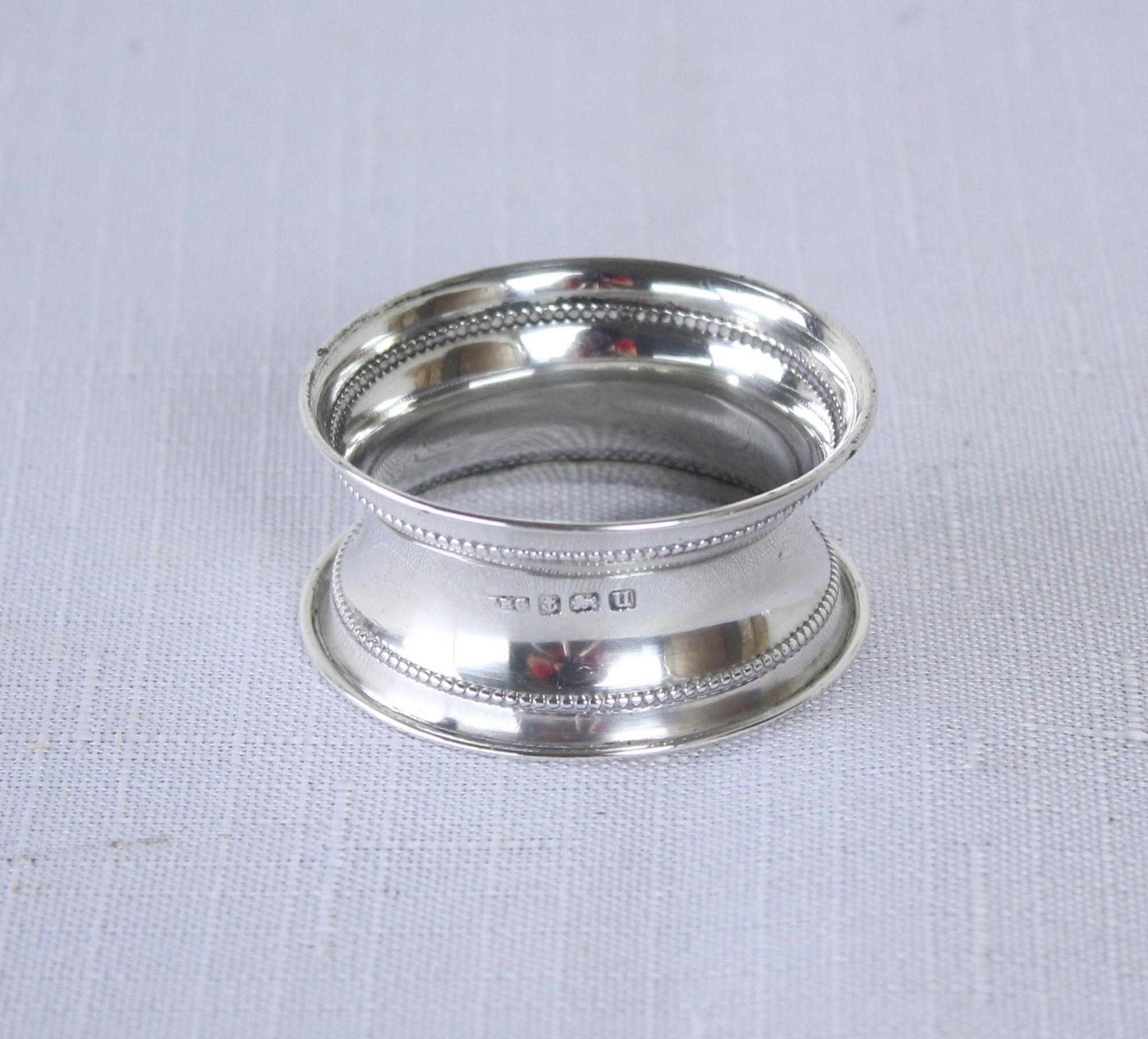 Silver Collection of 6 Assorted English Hallmarked Napkin Rings For Sale