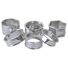 Collection of 6 Assorted English Hallmarked Napkin Rings