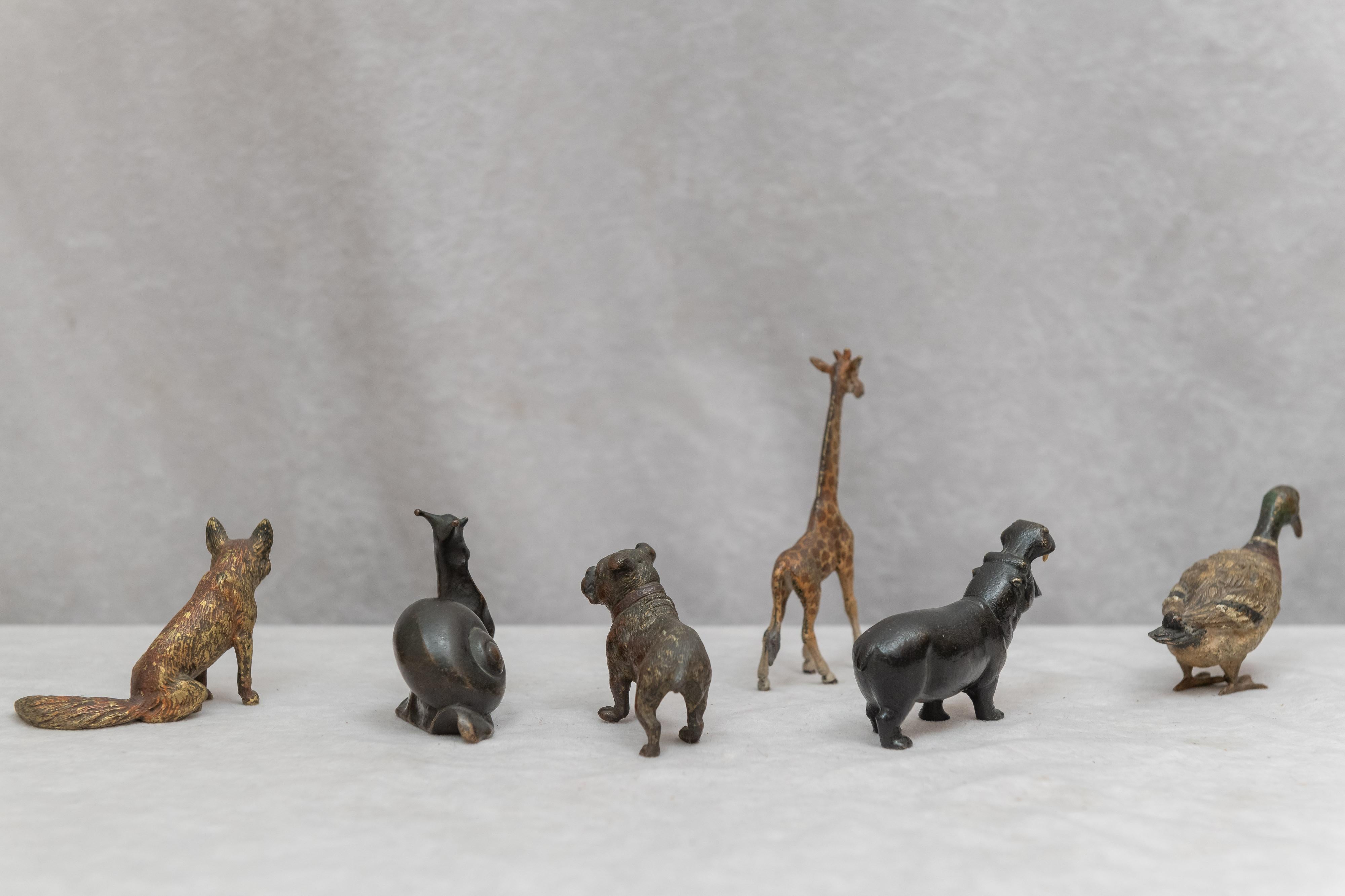 Collection of 6 Cold Painted Vienna Bronze Animals, circa 1920 2