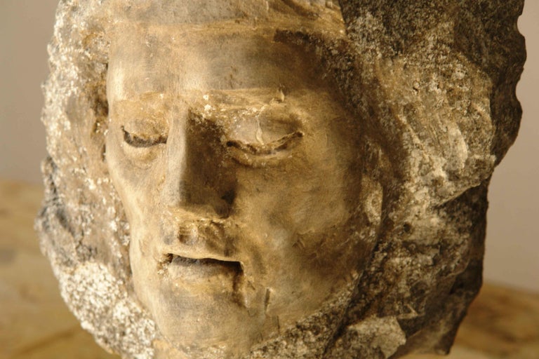 Collection of 6 Gods Head Statues Handcrafted in Limestone, Late 20th