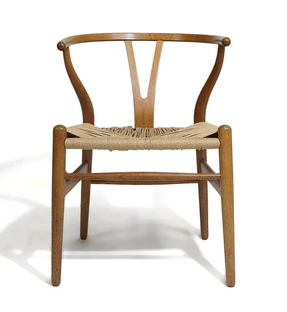 Danois Collection de 6 chaises Hans Wegner, Wishbone, Heart, CH33 en vente