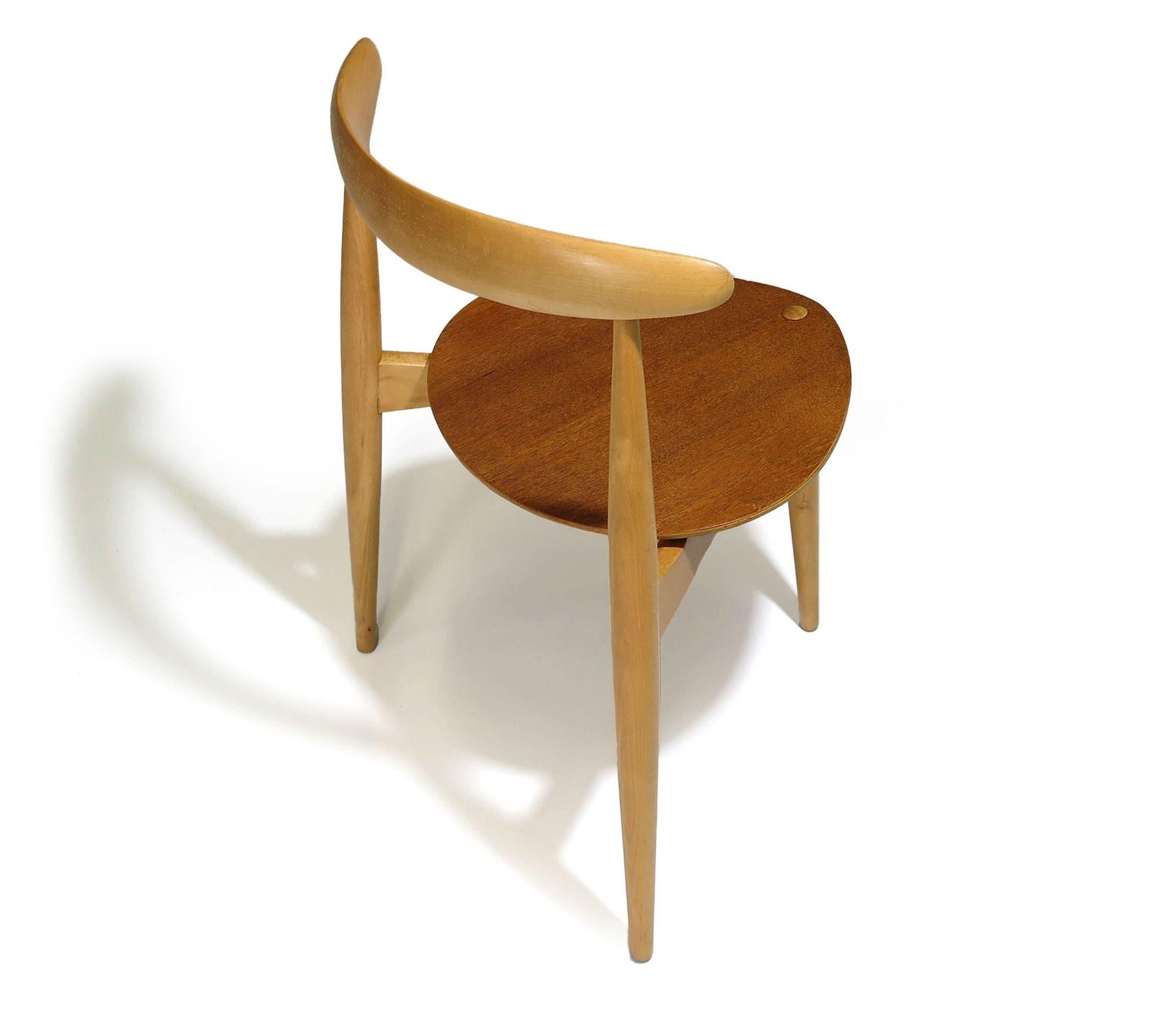Oiled Collection of 6 Hans Wegner Chairs, Wishbone, Heart, CH33 For Sale