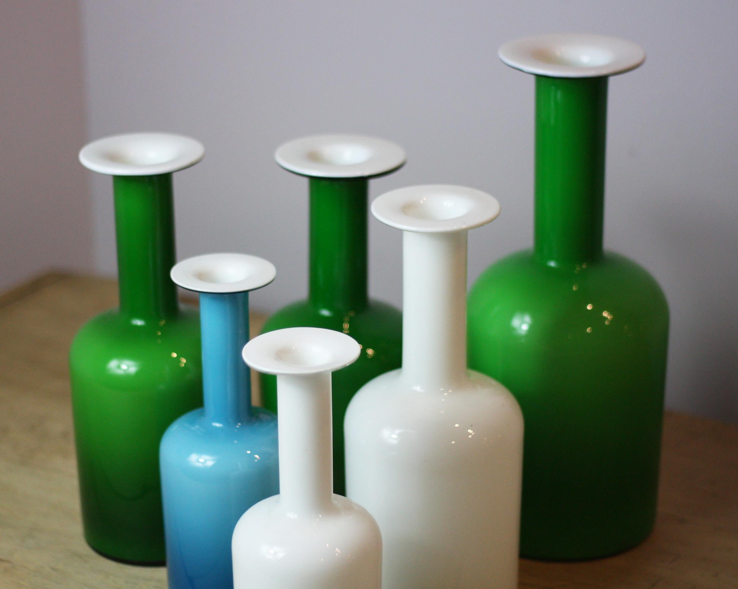 Danish Collection of 6 Holmgaard Carnaby Gulvase Vases For Sale