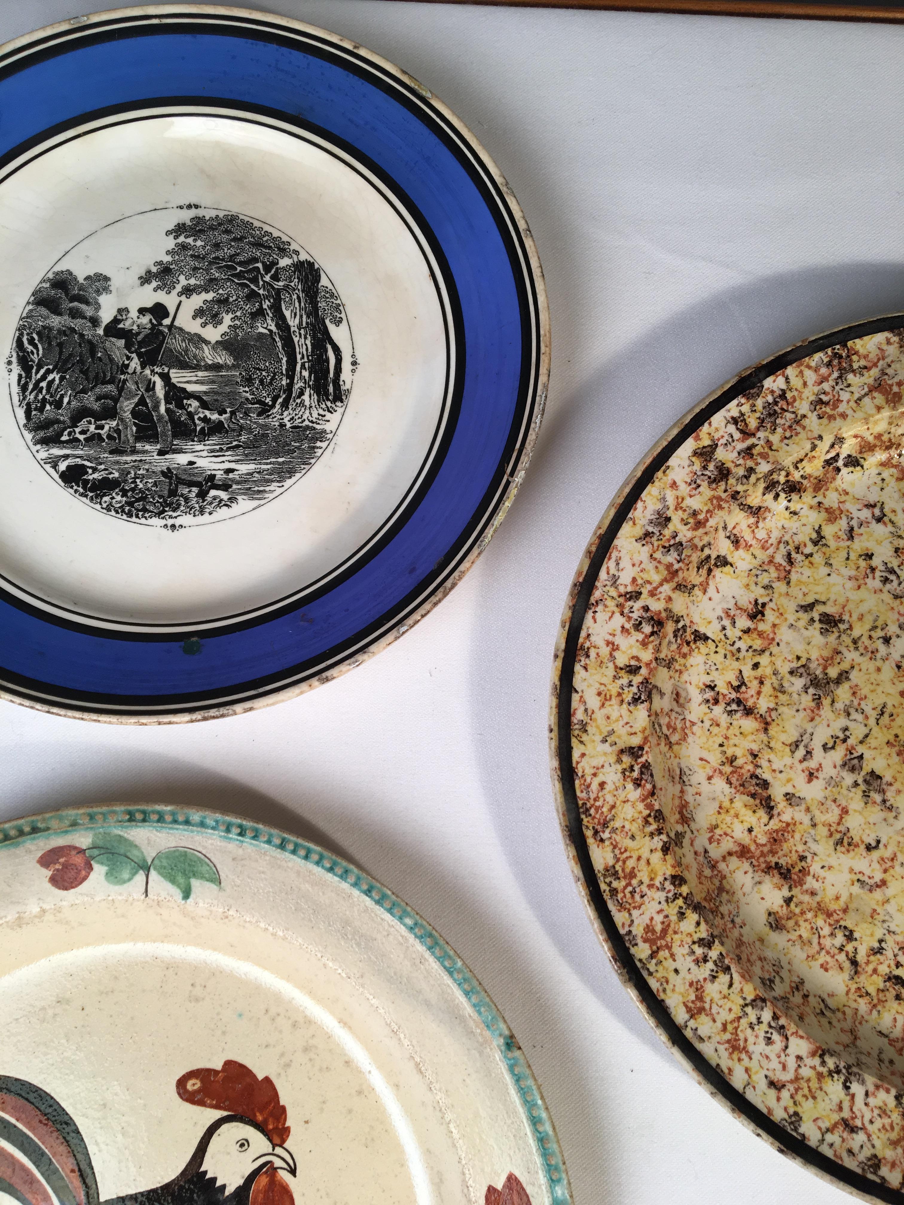 Collection of 6 Misc. French Plates, 19th Century In Fair Condition In Doylestown, PA