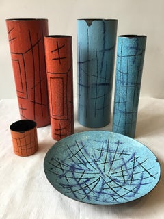 Collection of 6 Pieces of Vallenti Enamelware