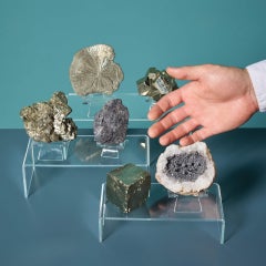 Collection of 6 Prehistoric Minerals including Galena & Pyrite Specimens