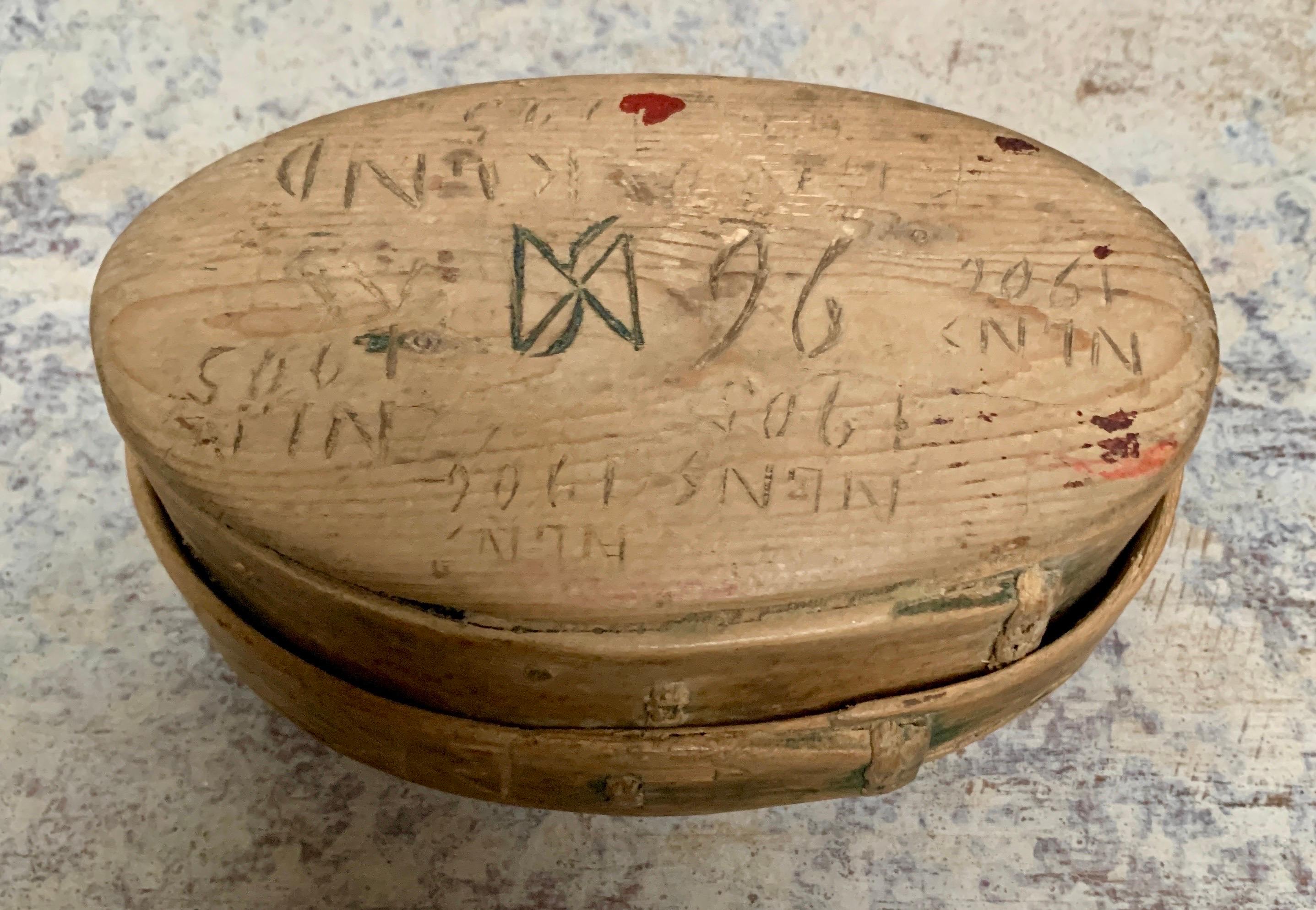 Collection of 6 Swedish 19th Century Painted Boxes 9