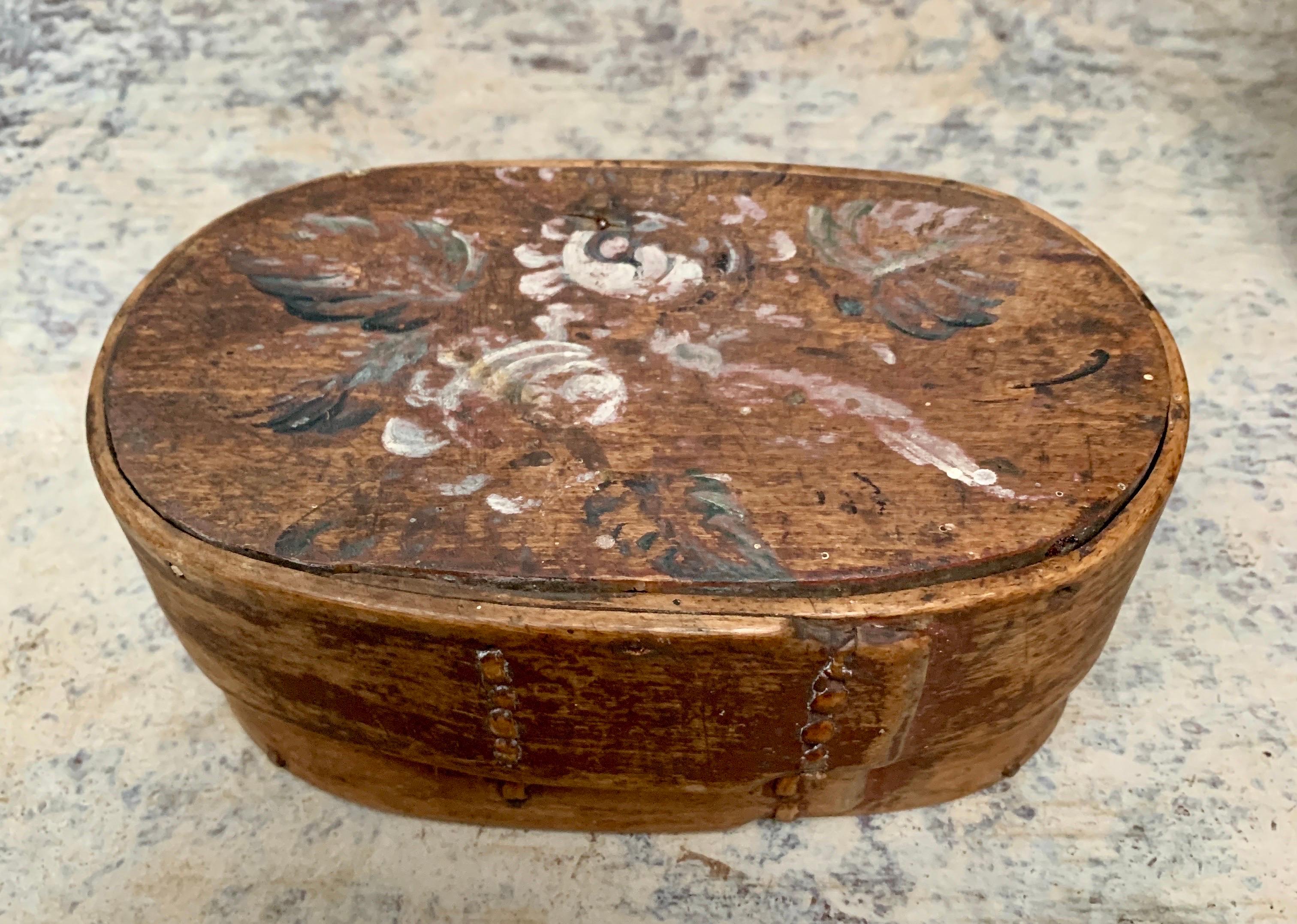 Collection of 6 Swedish 19th Century Painted Boxes 10
