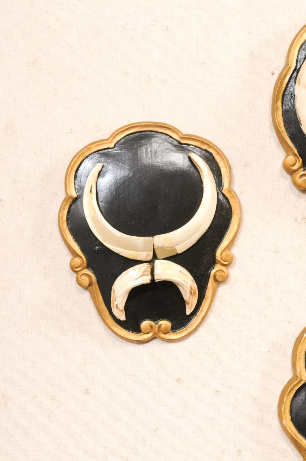 Collection of 6 Wall Plaques w/Boar Tusks For Sale 3