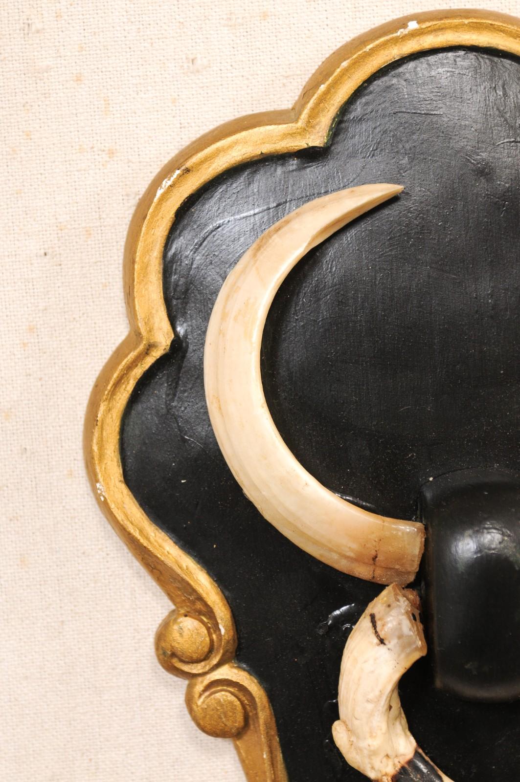 Collection of 6 Wall Plaques w/Boar Tusks For Sale 5