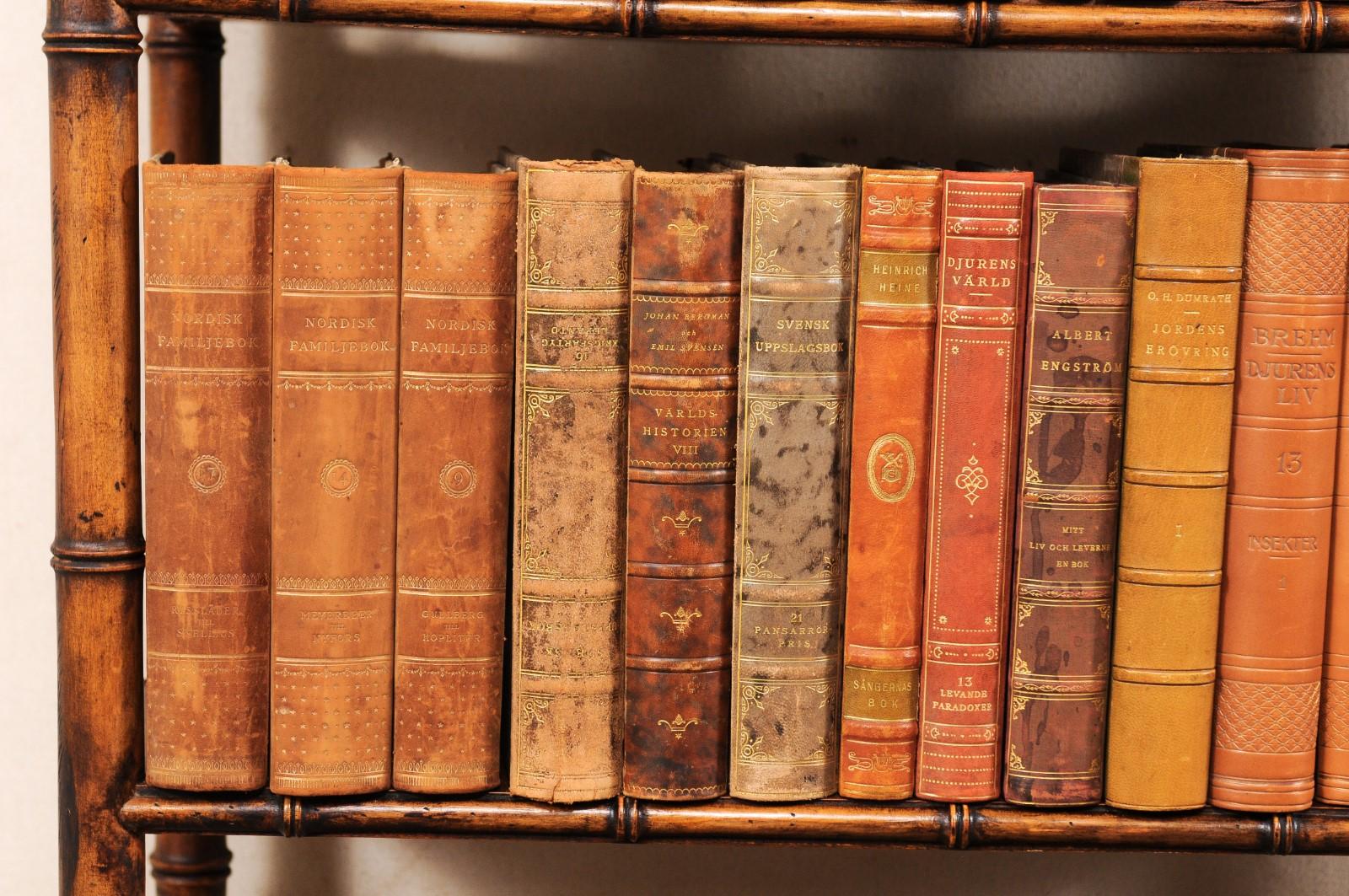 Collection of 65 Antique Swedish Leather-Bound Books from the 1920s 5