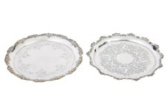 Sammlung von 7 Silbertabletts aus dem 20.