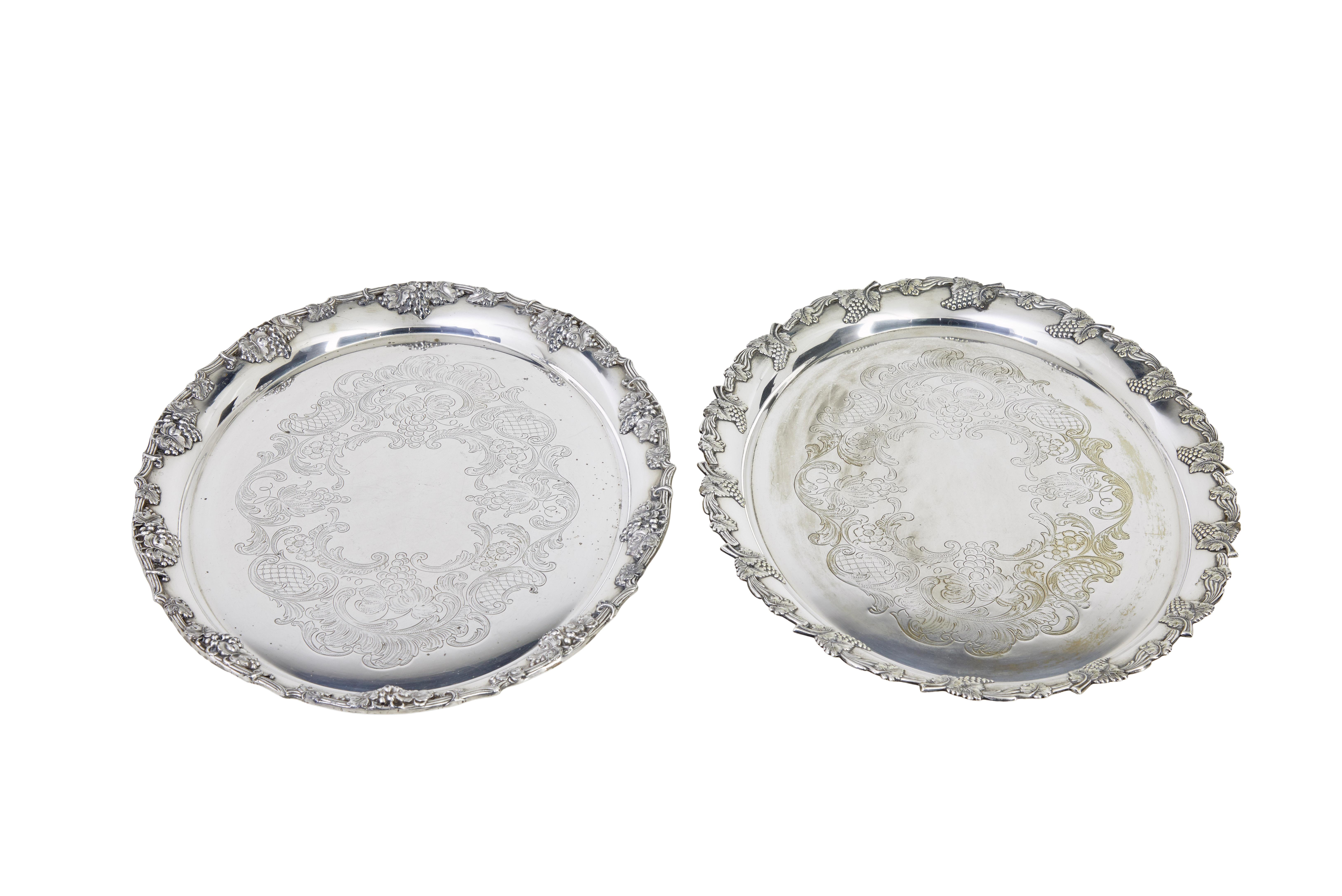 Swedish Collection of 7 20th Century silver plate trays For Sale