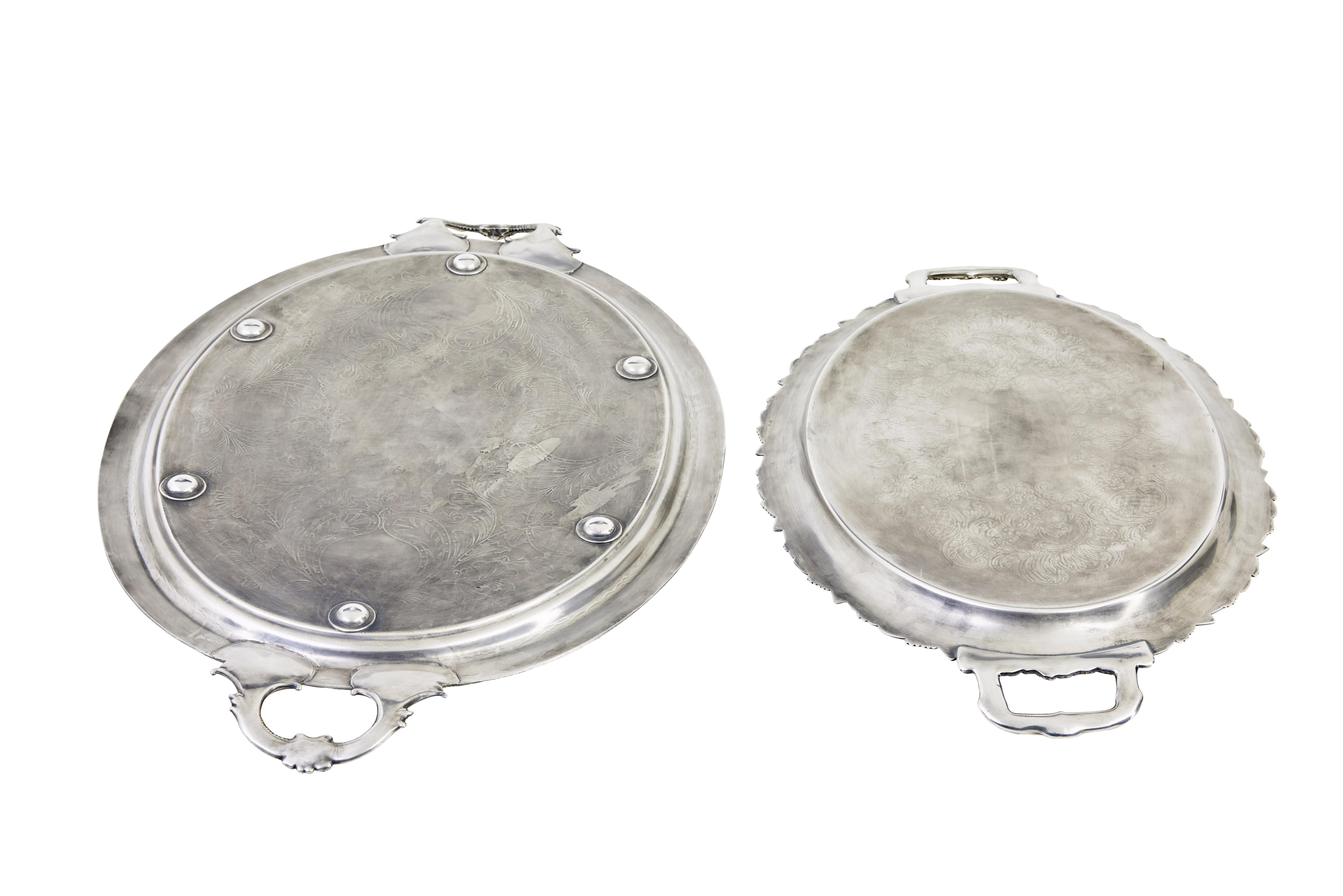 Colección de 7 bandejas de plata del siglo XX Chapado en plata en venta