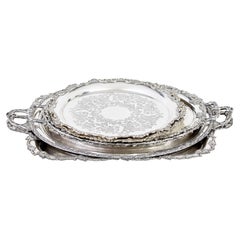 Colección de 7 bandejas de plata del siglo XX