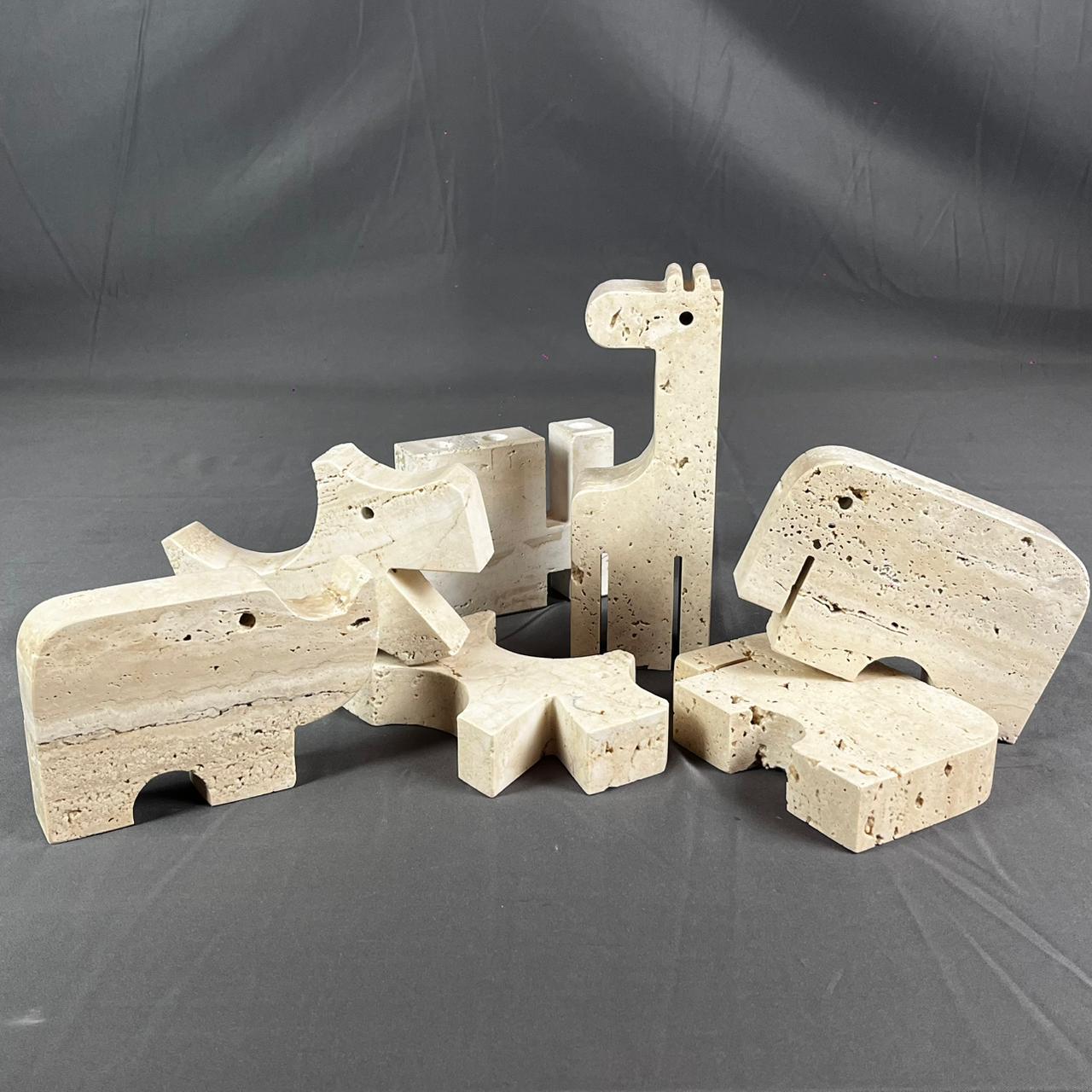 Collection'S di 7 sculture in marmo travertino dei Fratelli Mannelli in vendita 5