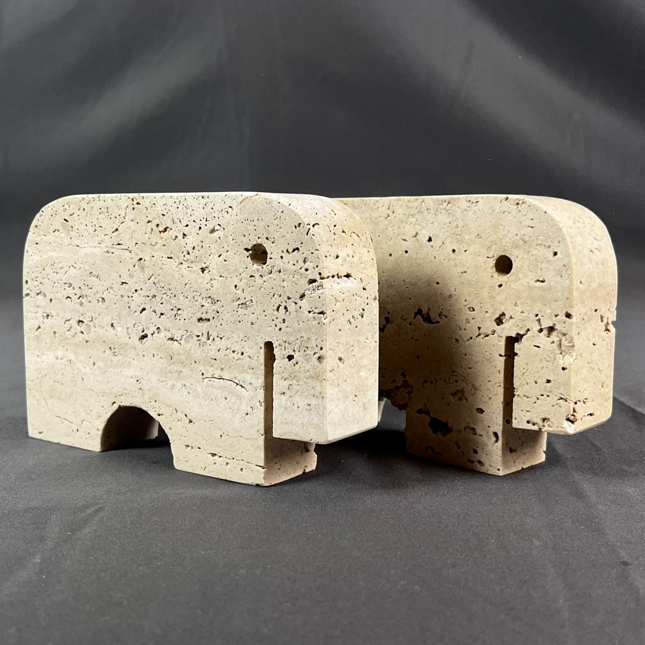 Mid-Century moderno Collection'S di 7 sculture in marmo travertino dei Fratelli Mannelli in vendita