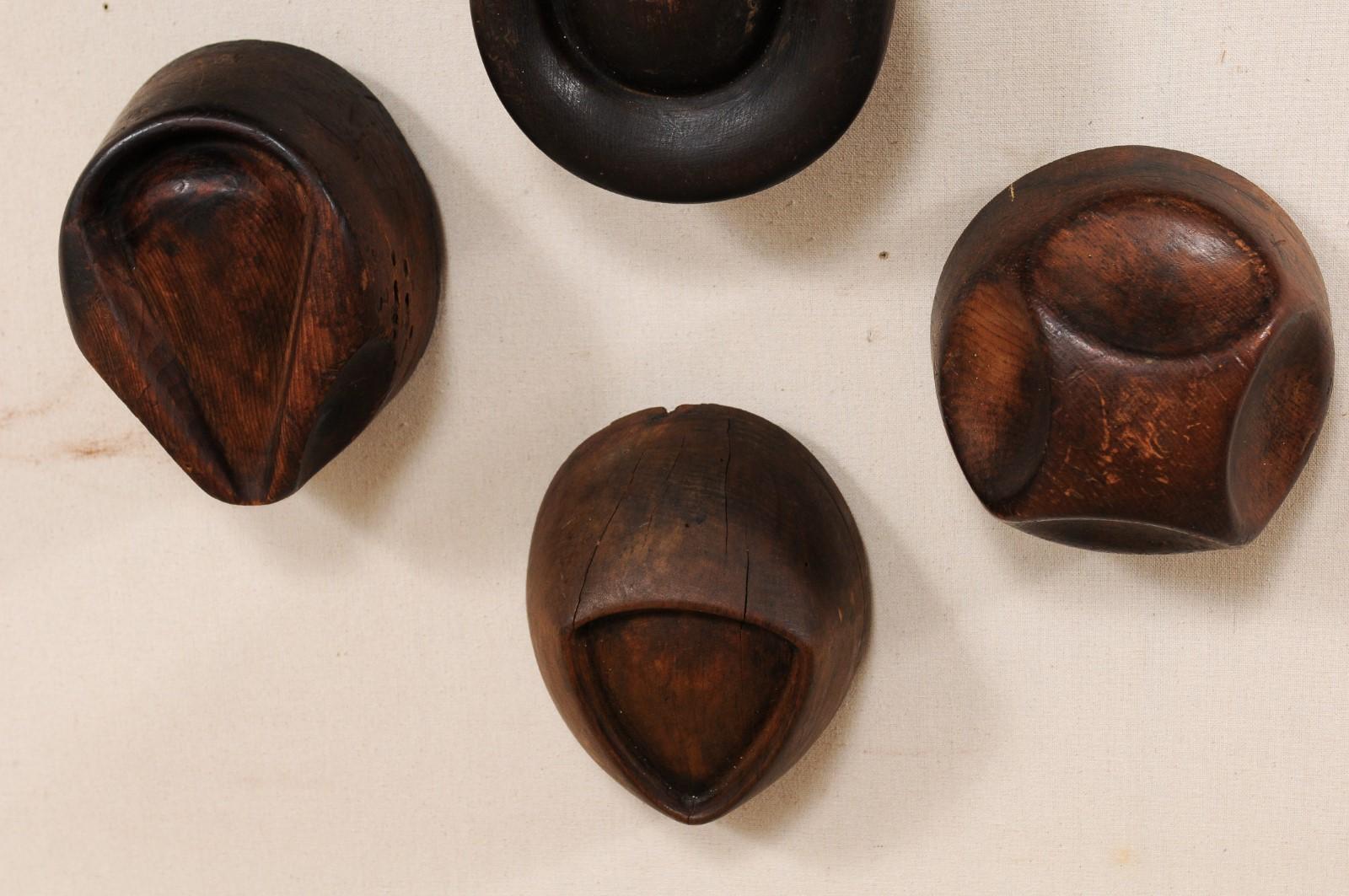 Collection of 7 Italian Wooden Hat Maker Forms from the Late 19th Century 5