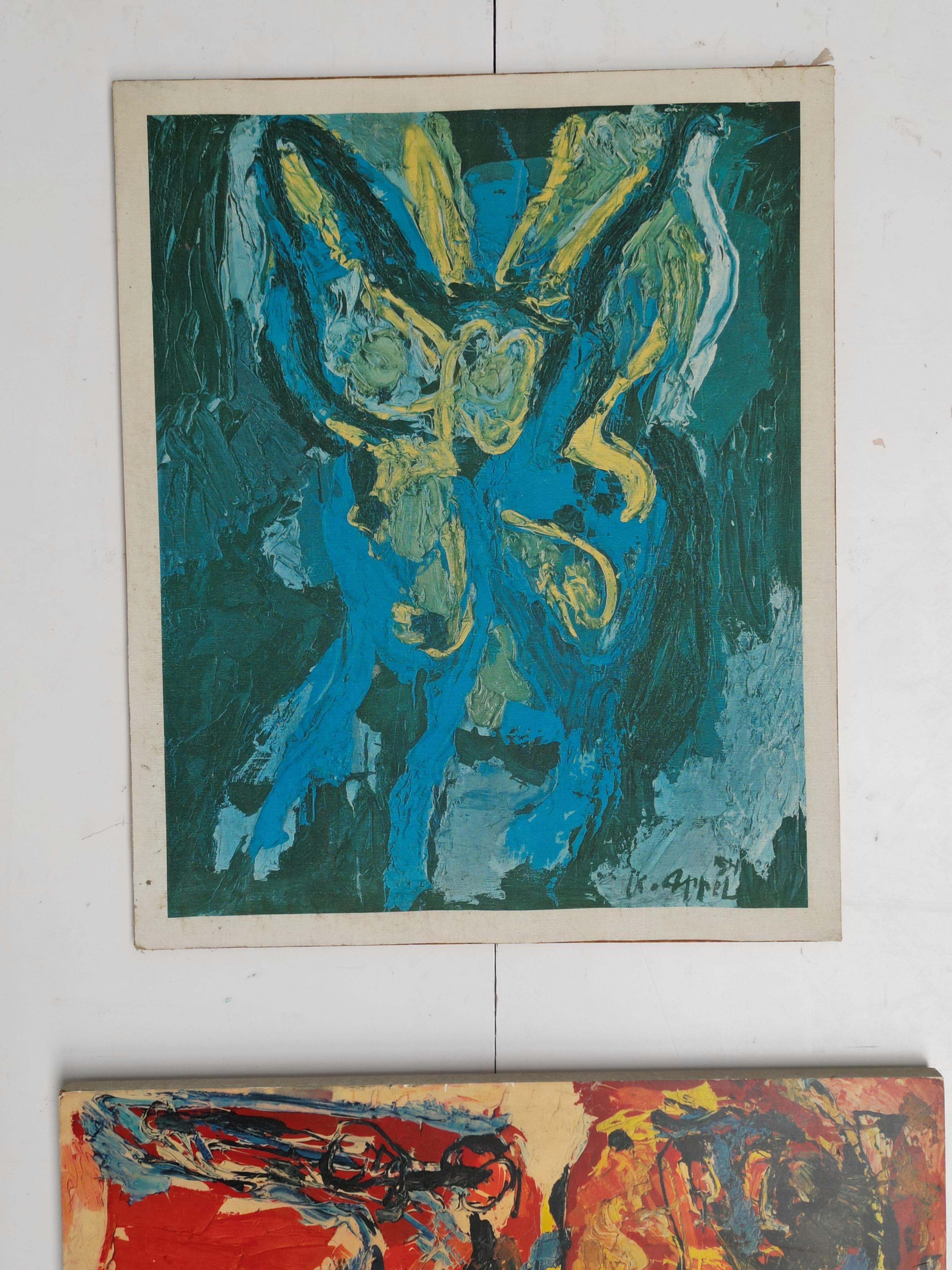 Collection of 7 Karel Appel 1970's Period Reproduction Posters on Chipwood For Sale 4