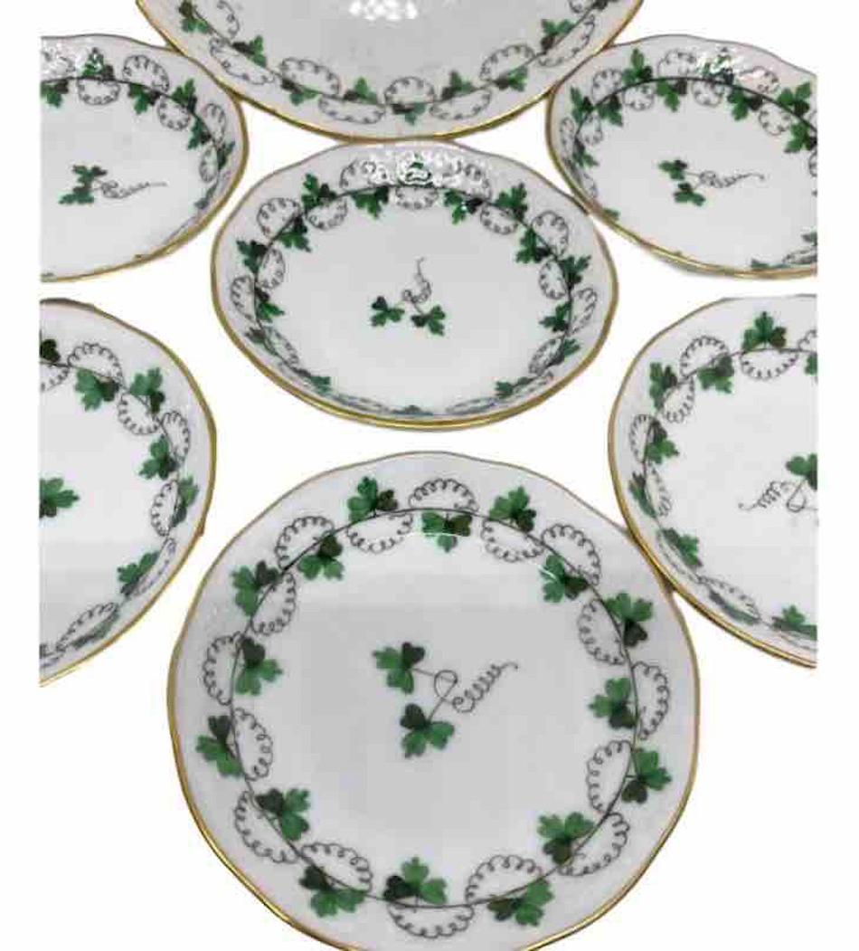 Collection of 7 Plates Herend Hungary Porcelain Wall Decoration Ready to Hang For Sale 1