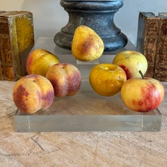 Collezione di 7 compote da frutta vintage in marmo alabastro italiano