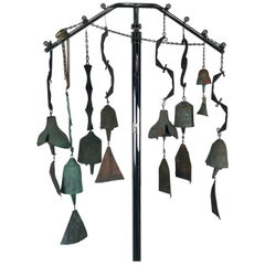 Collection of 8 Cast Bronze Wind Bells by Paolo Soleri, Cosanti