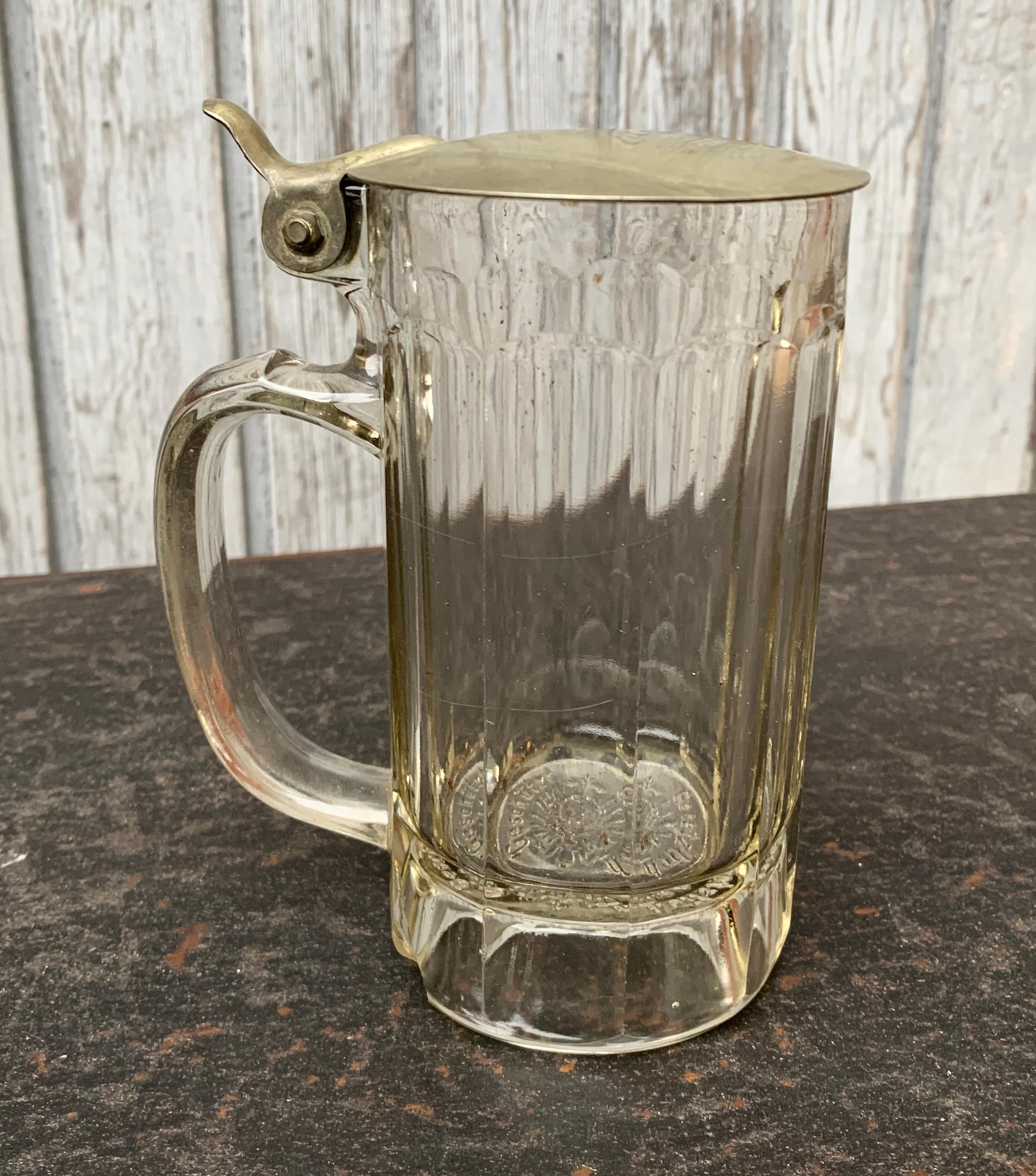 Collection of 8 Glass And Metal German Tankards For Sale 4