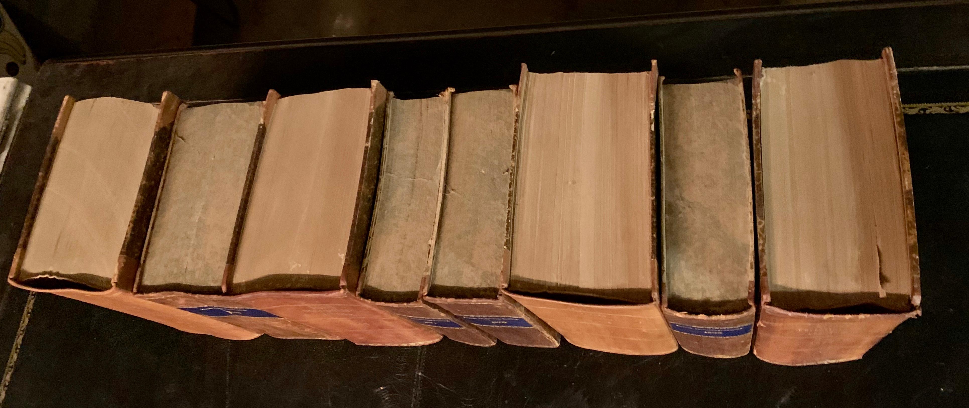 Collection of 8 Large Antique Leather Bounds Books, Sweden 1868-1903 3